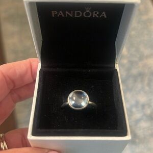 Pandora retired droplet ring size 6.5 - blue stone
